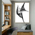 Black Streaks Abstract Modern Framed Painting Image Canvas Print for Room Wall Decor