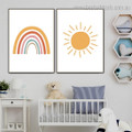 Daystar Rainbow Kids Contemporary Framed Artwork Image Canvas Print for Room Wall Ornament