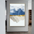 Mountainside Smog Nordic Contemporary Framed Artwork Portrait Canvas Print for Room Wall Disposition