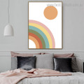 Semi Rainbow Abstract Contemporary Framed Artwork Image Canvas Print for Room Wall Molding
