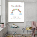 Rainbow Clouds Kids Contemporary Framed Artwork Image Canvas Print for Room Wall Tracery