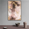 Golden Pink White Abstract Contemporary Framed Painting Picture Canvas Print for Room Wall Decoration