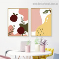 Pear and Apple Fruit Abstract Food and Beverage Modern Framed Painting Picture Canvas Print For Room Wall Decor