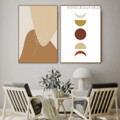 Blots Moon Abstract Scandinavian Framed Portraiture Image Canvas Print for Room Wall Disposition