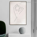 Stripped Lady Abstract Modern Framed Portraiture Picture Canvas Print for Room Wall Decor
