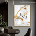 Be Kind Abstract Typography Modern Framed Painting Picture Canvas Print for Room Wall Adornment