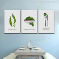Green Vegetables Modern Typography Painting Print for Dining Room Decor