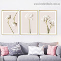 Ranunculus White Abstract Floral Framed Painting Pic Canvas Print for Room Wall Drape