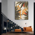 Yellow Parrot Abstract Bird Modern Framed Painting Picture Canvas Print for Room Wall Onlay