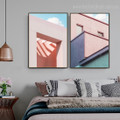 Flamingo Embrace Abstract Architecture Framed Painting Pic Canvas Print for Room Wall Onlay