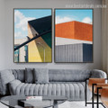 Voguish Pendent Abstract Architecture Framed Painting Photo Canvas Print for Room Wall Decoration