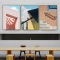 Swanky Muralla Abstract Cityscape Framed Painting Pic Canvas Print for Room Wall Decor