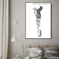 Curved Line Zebra Abstract Animal Modern Framed Artwork Image Canvas Print for Room Wall Décor