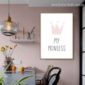 My Princess Abstract Typography Modern Framed Painting Pic Canvas Print for Room Wall Decor