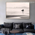 Coast Man Contemporary Nature Framed Painting Picture Canvas Print for Room Wall Garniture