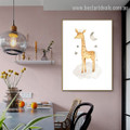 Cartoon Giraffe Abstract Animal Modern Framed Painting Image Canvas Print for Room Wall Onlay