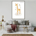 Cartoon Giraffe Abstract Animal Modern Framed Painting Pic Canvas Print for Room Wall Decoration