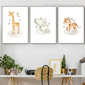 Three Burlesques Animal Abstract Modern Framed Painting Photo Canvas Print for Room Wall Adornment