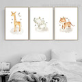 Three Burlesques Animal Abstract Modern Framed Painting Photo Canvas Print for Room Wall Embellishment