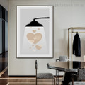 Heart Shape Lamp Abstract Scandinavian Framed Artwork Portrait Canvas Print For Room Wall Décor