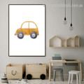 Toy Car Kids Watercolor Framed Painting Picture Canvas Print for Room Wall Arrangement