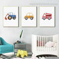 Playthings Kids Watercolor Framed Painting Photo Canvas Print for Room Wall Onlay