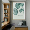 Faded Green Leaves Botanical Nordic Scandinavian Framed Artwork Photo Canvas Print for Room Wall Ornament