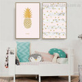Gold Pink Ananas Abstract Nordic Framed Artwork Pic Canvas Print for Room Wall Arrangement