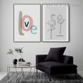 Fondness Love Typography Modern Framed Artwork Photo Canvas Print for Room Wall Decoration
