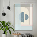 Semicircles Abstract Minimalist Scandinavian Framed Painting Portrait Canvas Print for Room Wall Ornament