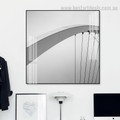 Suspension Bridge Abstract Architecture Vintage Framed Painting Pic Canvas Print for Room Wall Arrangement