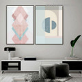 Hemisphere Abstract Minimalist Scandinavian Framed Painting Picture Canvas Print for Room Wall Garnish