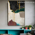 Golden Green Abstract Scandinavian Watercolor Framed Painting Picture Canvas Print for Room Wall Decor