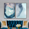 Ocean Marble Abstract Watercolor Nordic Framed Painting Photo Canvas Print for Room Wall Drape