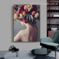 Floral Head Abstract Botanical Nordic Framed Painting Picture Pic Canvas Print for Room Wall Onlay