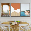 Biege Summer Walls Abstract Nature Landscape Modern Framed Painting Portrait Canvas Print for Room Wall Drape