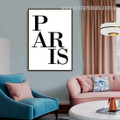 Ink Lettering Paris Abstract Typography Modern Framed Painting Photo Canvas Print for Room Wall Adornment