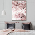 Pink Peony Flowers Abstract Botanical Modern Framed Artwork Photo Canvas Print for Room Wall Onlay