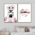 Perfume Lips Contemporary Modern Nordic Framed Painting Image Canvas Print for Room Wall Disposition