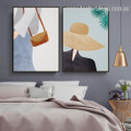 Tote Millinery Abstract Figure Modern Framed Artwork Image Canvas Print for Room Wall Onlay
