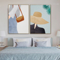 Tote Millinery Abstract Figure Modern Framed Artwork Photo Canvas Print for Room Wall Garniture