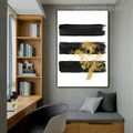 Golden Splash Modern Abstract Artwork Portrait Canvas Print for Room Wall Décor