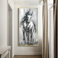 Acrylic Horse Abstract Vintage Watercolor Nordic Painting Portrait Canvas Print for Room Wall Drape