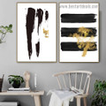 Brush Marks Modern Abstract Artwork Picture Canvas Print for Room Wall Ornament