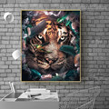 Siberian Tiger Animal Nordic Abstract Picture Canvas Print for Room Wall Adornment