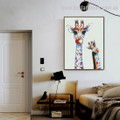 Sassy Giraffe Abstract Animal Graffiti Artwork Image Canvas Print for Room Wall Onlay