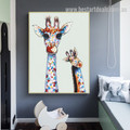 Sassy Giraffes Abstract Animal Graffiti Artwork Pic Canvas Print for Room Wall Decoration