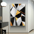 Black Yellow Marble Abstract Nordic Geometric Modern Painting Pic Canvas Print for Room Wall Drape