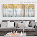 Smoky Tree Forest Botanical Modern Abstract Artwork Portrait Canvas Print for Room Wall Adornment