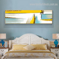 Gold Sea Abstract Landscape Modern Smudge Image Canvas Print for Room Wall Adornment